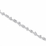 17.23 Carat Mix shape Certified Moissanite Tennis bracelet | In 925 sterling silver certified crystals