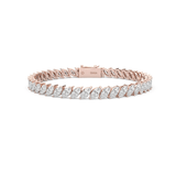 11 Ctw. marquise cut IGI Certified LGD Tennis bracelet | In 14K/925 silver and IGI certified Lab Grown Diamonds