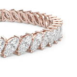 11 Ctw. marquise cut IGI Certified LGD Tennis bracelet | In 14K/925 silver and IGI certified Lab Grown Diamonds