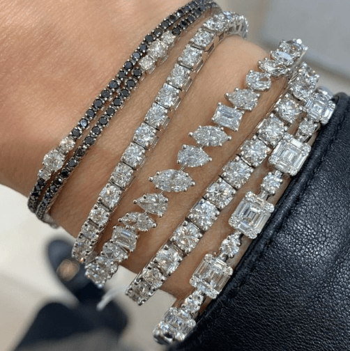 11 Ctw. marquise cut IGTLJ Certified moissanite Tennis bracelet | In 925 sterling silver and IGTLJ certified moissanites