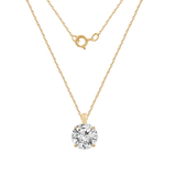 Round cut moissanite pendant | Moissanite pendant in gold and 925 sterling silver| GRA certified moissanites