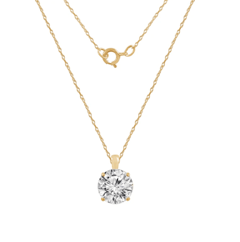 Round cut IGI Lab grown diamond pendant |  IGI Lab grown diamond pendant in gold and 925 sterling silver|  IGI Lab grown diamond