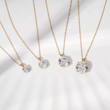 Round cut moissanite pendant | Moissanite pendant in gold and 925 sterling silver| GRA certified moissanites