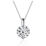 Round cut moissanite pendant | Moissanite pendant in gold and 925 sterling silver| GRA certified moissanites