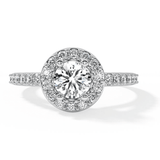 1 carat halo round cut moissanite ring | Moissanite ring in gold and 925 sterling silver| GRA certified moissanites