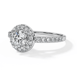 1 carat halo round cut moissanite ring | Moissanite ring in gold and 925 sterling silver| GRA certified moissanites