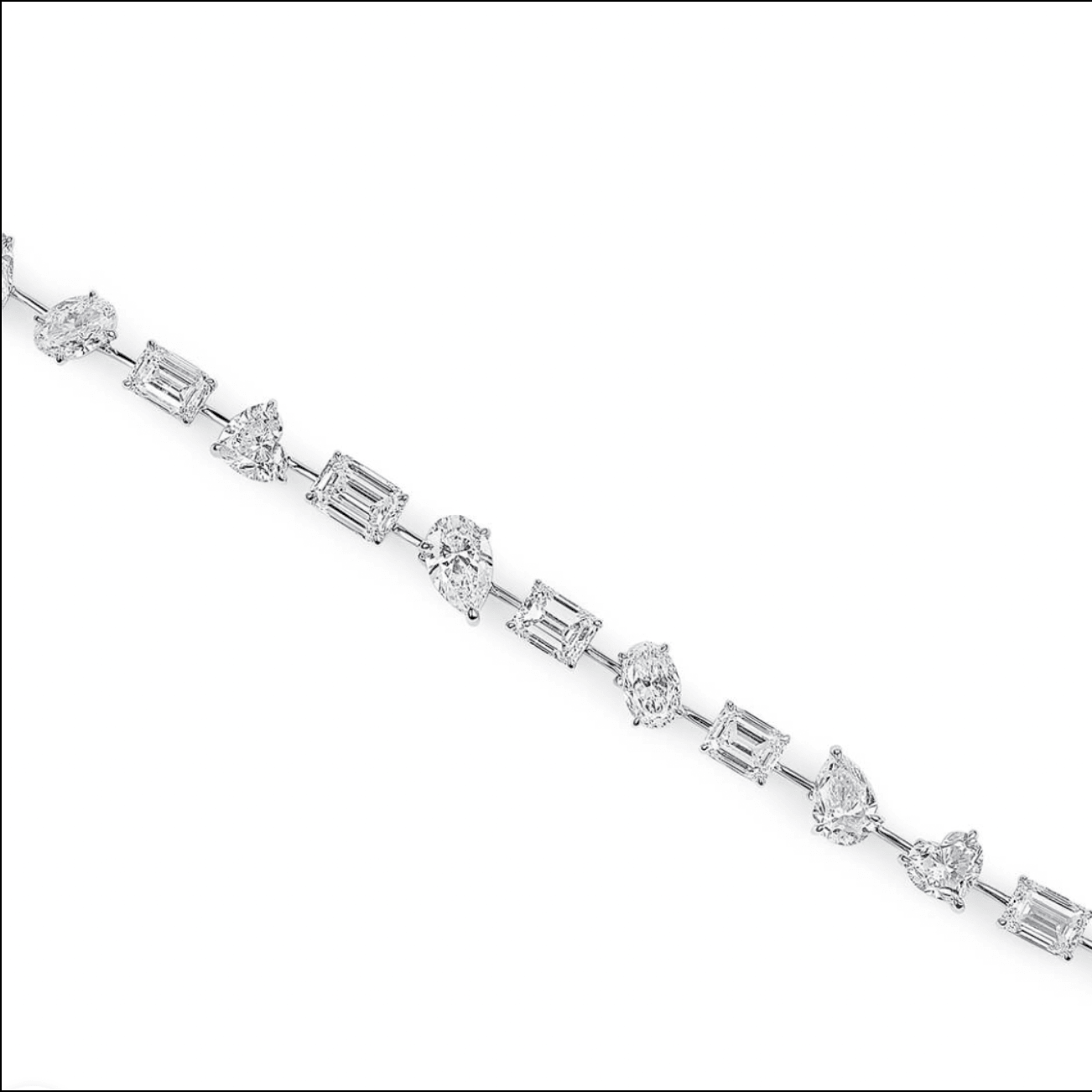 Emerald cut and mix carat tennis bracelet stack| In 925 sterling silver| GRA moissanites