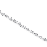 Emerald cut and mix carat tennis bracelet stack| In 925 sterling silver| GRA moissanites