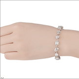 Emerald cut and mix carat tennis bracelet stack| In 925 sterling silver| GRA moissanites