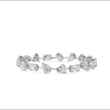 Emerald cut and mix carat tennis bracelet stack| In 925 sterling silver| GRA moissanites
