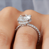 "WOKE" 3 carat round cut moissanite ring | Moissanite ring in gold and 925 sterling silver| GRA certified moissanites