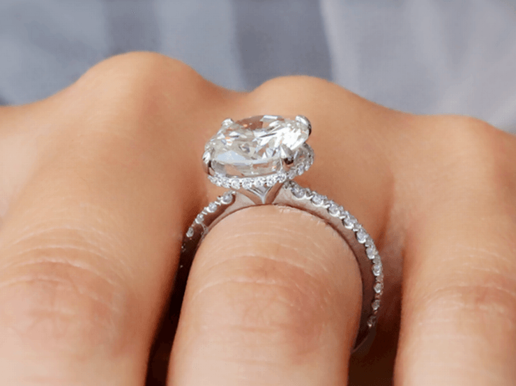 "WOKE" 3 carat round cut moissanite ring | Moissanite ring in gold and 925 sterling silver| GRA certified moissanites