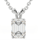 Emerald cut moissanite pendant | Moissanite pendant in gold and 925 sterling silver| GRA certified moissanites