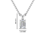 Emerald cut moissanite pendant | Moissanite pendant in gold and 925 sterling silver| GRA certified moissanites