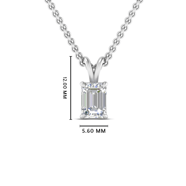 Emerald cut moissanite pendant | Moissanite pendant in gold and 925 sterling silver| GRA certified moissanites