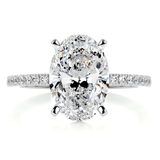 2 carat oval halo moissanite ring | Moissanite ring in gold and 925 sterling silver| GRA certified moissanites
