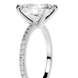 2 carat oval halo moissanite ring | Moissanite ring in gold and 925 sterling silver| GRA certified moissanites