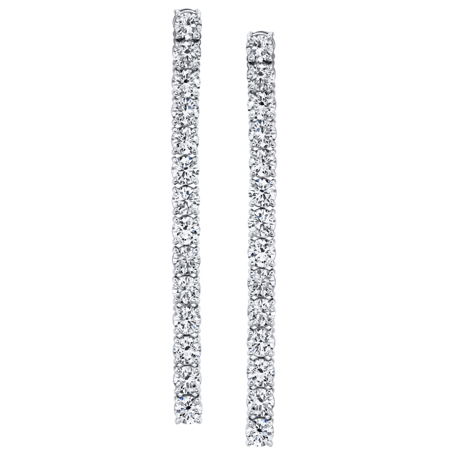 2 carat round cut Moissanite ear drop earrings | 925 sterling silver | GRA certified