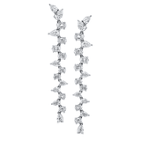 2 carat Pear and round cut Moissanite ear drop earrings | 925 sterling silver | GRA certified