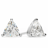 Trillion cut Moissanite ear studs earrings | 925 sterling silver | GRA certified