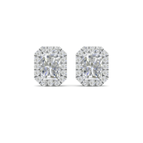 2 CARAT Moissanite halo ear studs | 925 sterling silver | GRA certified