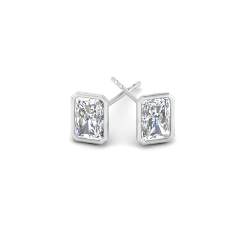 VVS-EF Radiant cut Moissanite studs | 925 sterling silver/ 14k Gold | IGI certified
