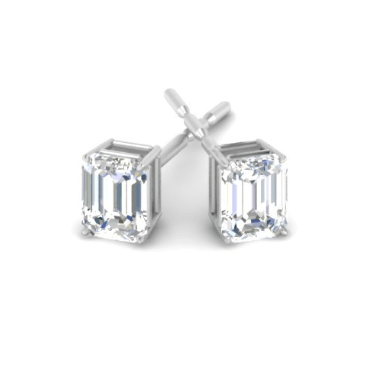 VVS-EF Emerald cut Moissanite earrings | 925 sterling silver/14K Gold | IGI certified (Copy)