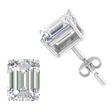 VVS-EF Emerald cut Moissanite earrings | 925 sterling silver/14K Gold | IGI certified (Copy)