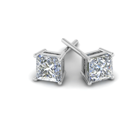 VVS-EF Princess cut Moissanite earrings | 925 sterling silver/14K Gold | IGI certified (Copy)