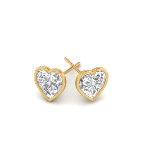 VVS-EF Heart cut Lab grown diamond earrings | 925 sterling silver/14K Gold | IGI certified