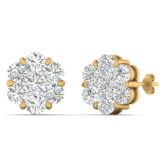 VVS-EF Round cut Lab grown Moissanite earrings | 925 sterling silver/14K Gold | IGI certified (Copy)