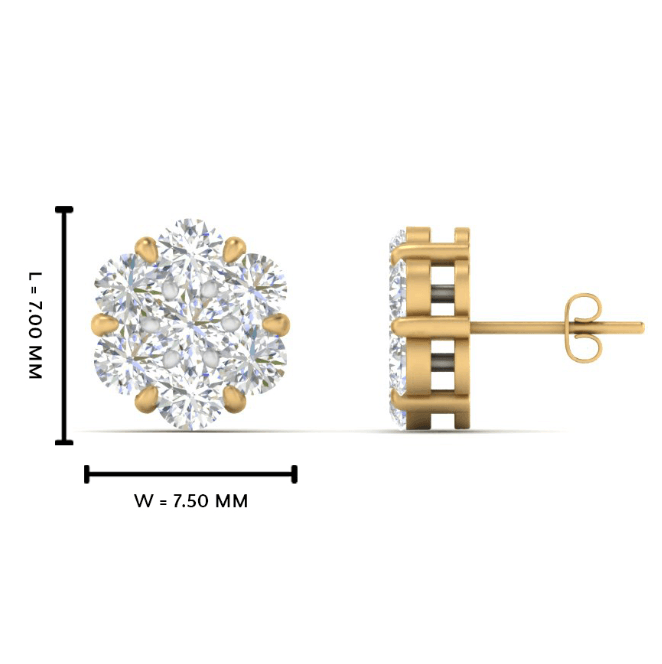 VVS-EF Round cut Lab grown Moissanite earrings | 925 sterling silver/14K Gold | IGI certified (Copy)