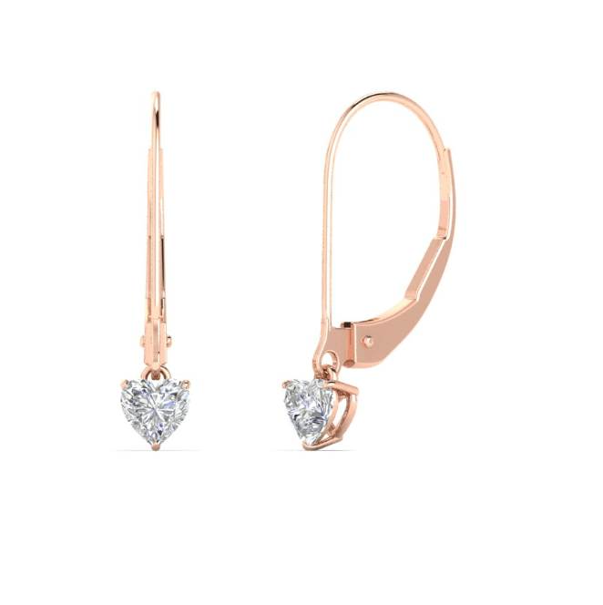 "HANG" Heart cut Moissanite earrings | 925 Silver/14K Gold