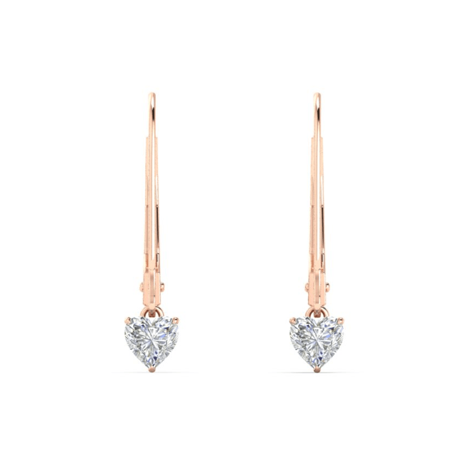 "HANG" Heart cut Moissanite earrings | 925 Silver/14K Gold