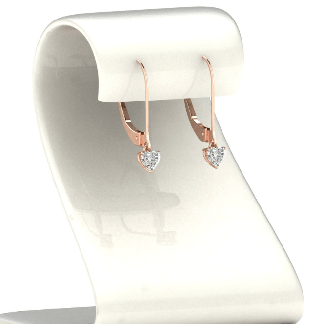 "HANG" Heart cut Moissanite earrings | 925 Silver/14K Gold
