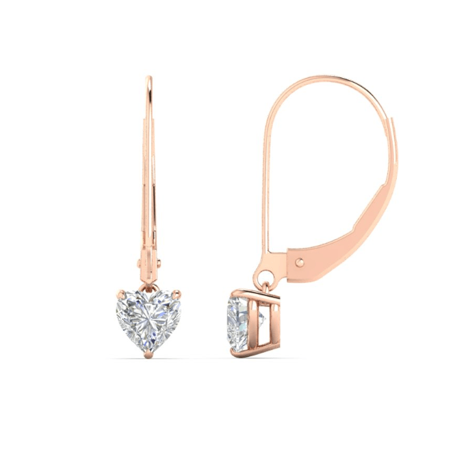 "HANG" Heart cut Moissanite earrings | 925 Silver/14K Gold