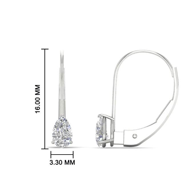 "HANG" Pear Moissanite earrings| 925/9k gold