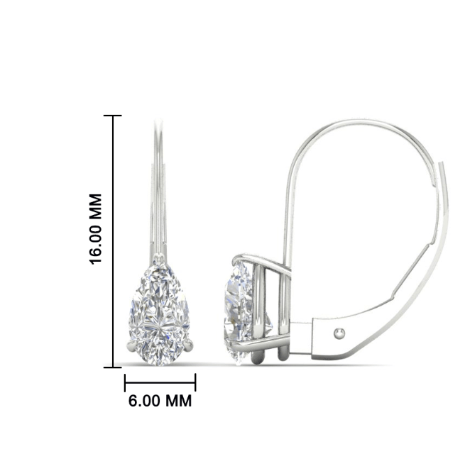 "HANG" Pear Moissanite earrings| 925/9k gold