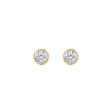 VVS-EF Bezel round Moissanite studs | 925 sterling silver/ 14k Gold | IGI certified