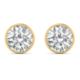 VVS-EF Bezel round Moissanite studs | 925 sterling silver/ 14k Gold | IGI certified
