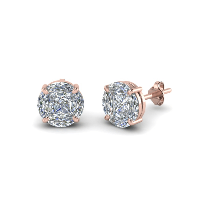 VVS-EF Lab grown diamond studs | 925 sterling silver/ 14k Gold | IGI certified