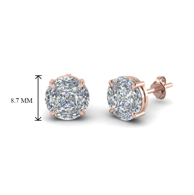 VVS-EF Lab grown diamond studs | 925 sterling silver/ 14k Gold | IGI certified