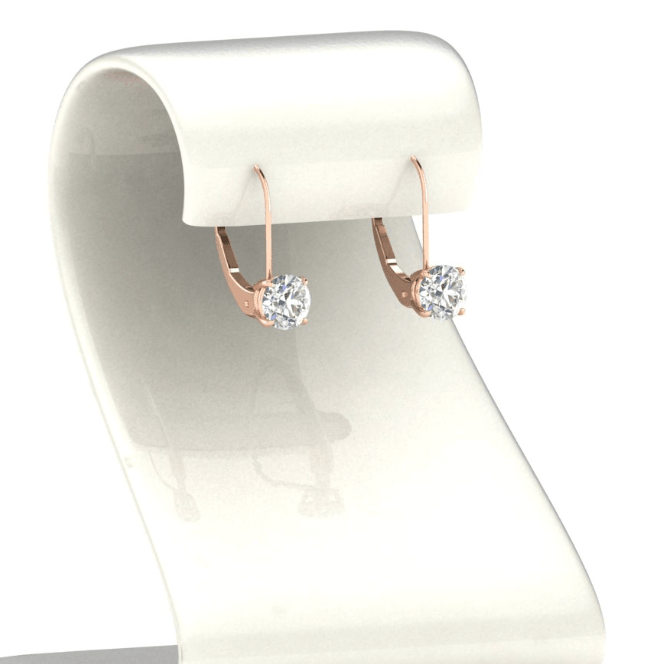 "HANG" Round cut Moissanite studs