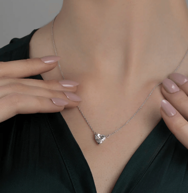 HEART cut moissanite pendant | Moissanite pendant in gold and 925 sterling silver| (No chain)