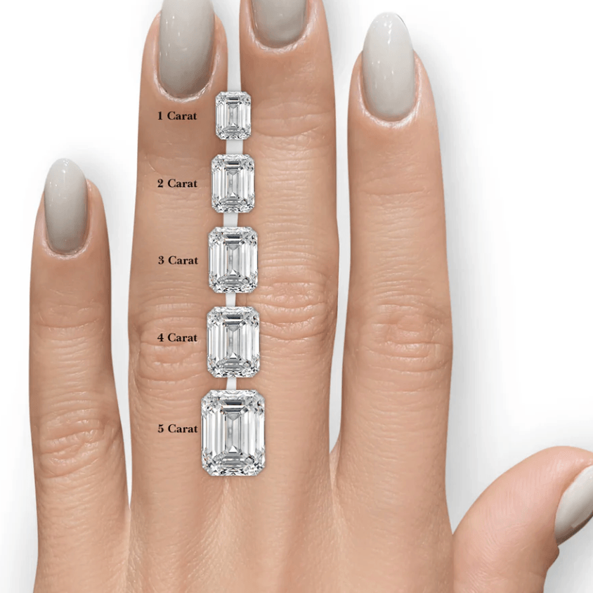 8 carat emerald cut ring  with side heart cut diamonds | Moissanite ring in 14k gold &  925 sterling silver| GRA certified moissanites