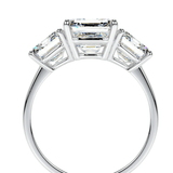 8 carat emerald cut ring  with side heart cut diamonds | Moissanite ring in 14k gold &  925 sterling silver| GRA certified moissanites
