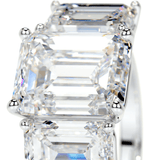 8 carat emerald cut ring  with side heart cut diamonds | Moissanite ring in 14k gold &  925 sterling silver| GRA certified moissanites