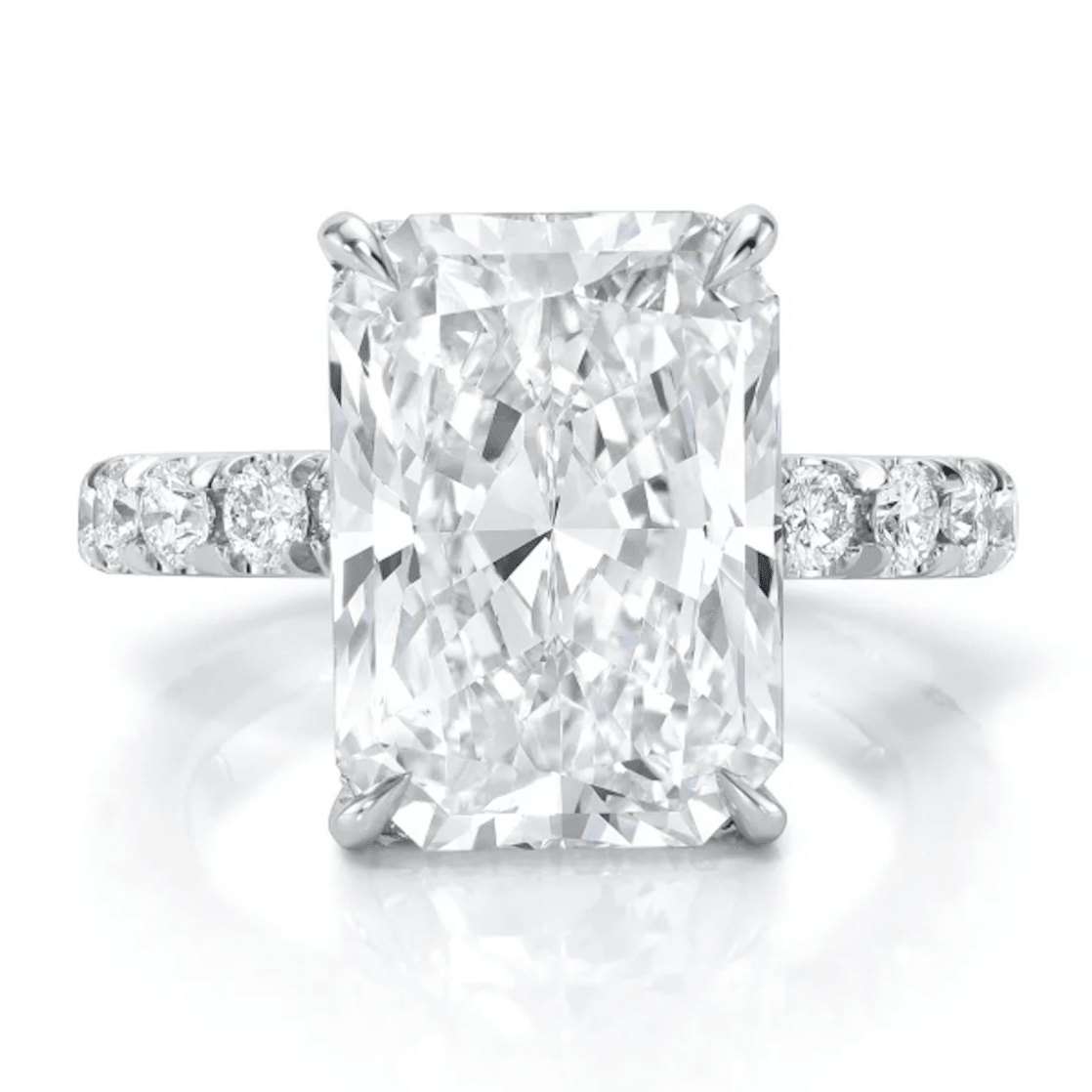 9 carat radiant cut ring | Moissanite ring in 14k gold and 925 sterling silver| GRA certified moissanites