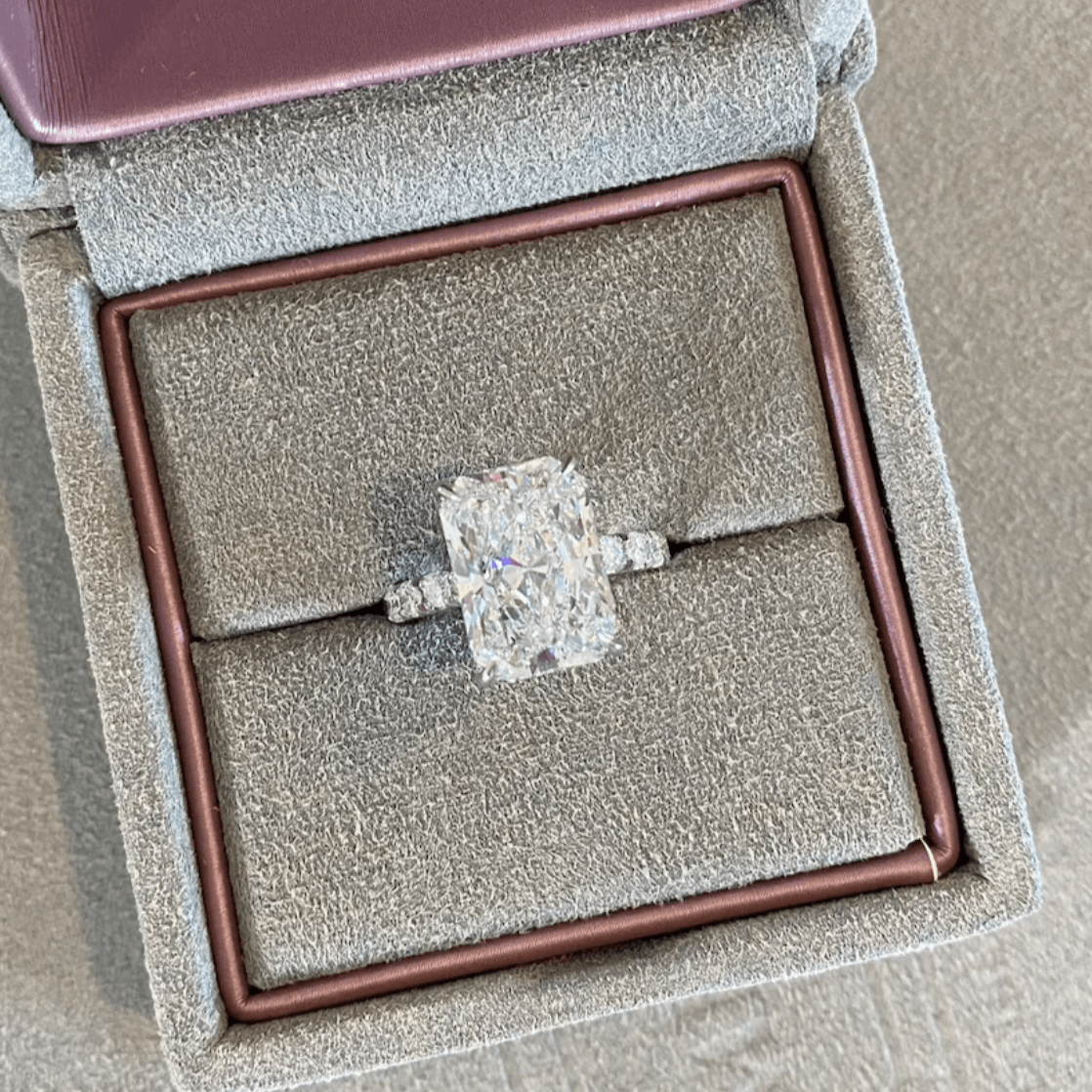 9 carat radiant cut ring | Moissanite ring in 14k gold and 925 sterling silver| GRA certified moissanites