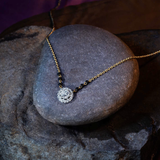 1.28 Cts HALO solitaire LGD Mangalsutra with chain | In 14k/925 silver| IGI/SGL certified Lab grown diamonds